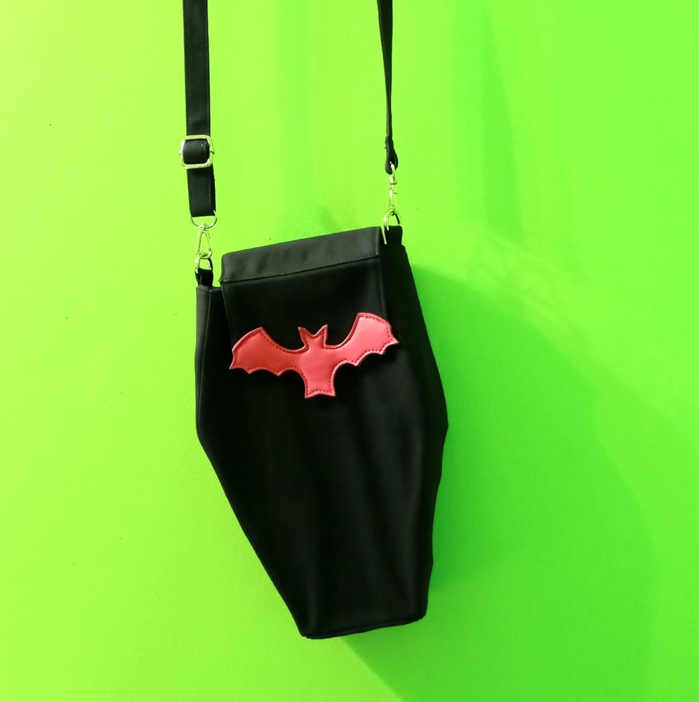 Sweet Midnight Pink Bat Coffin Purse